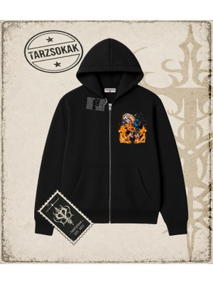 Tarzsokak One Piece Anime Karakterleri  Oversize Unisex Hırka & Çeket Fermuarlı Sweatshirt Beyaz
