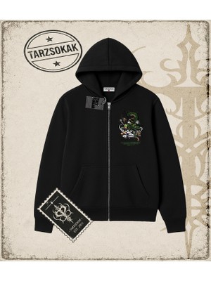 Tarzsokak One Piece Anime Karakterleri  Oversize Unisex Hırka & Çeket Fermuarlı Sweatshirt Beyaz