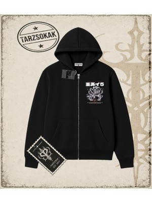 Tarzsokak One Piece Anime Karakterleri  Oversize Unisex Hırka & Çeket Fermuarlı Sweatshirt Beyaz