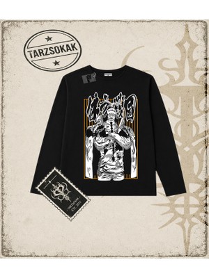 Tarzsokak One Piece Anime Karakterleri  Biskilet Yaka  Long Sleeve Beyaz