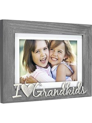 Malden Love My Grandkids Mat Resim Çerçevesi, 21,5 cm (G) x 16,5 cm (Y) x 1,90 cm (D), Gri