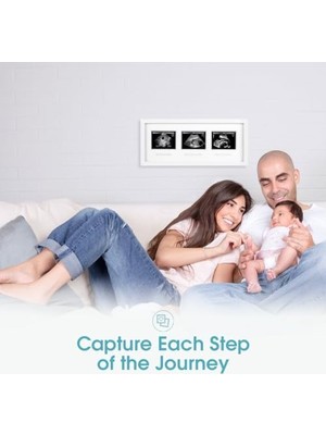 Pearhead 87038 Trimester Sonogram Frame Deluxe, Fotoğraf Çerçevesi Için Üç Ultraschallaufnahmen, Beyaz