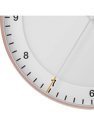 Sessiz Süpürme Hareketli Klasik Büyük Analog Duvar Saati, Okunması Kolay, Gül ve Beyaz 30 cm Çapında, Model BC17PW.