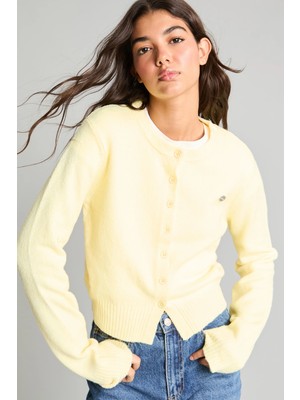 DeFacto Slim Fit Bisiklet Yaka Düğmeli Triko Basic Hırka E8236AX26AU