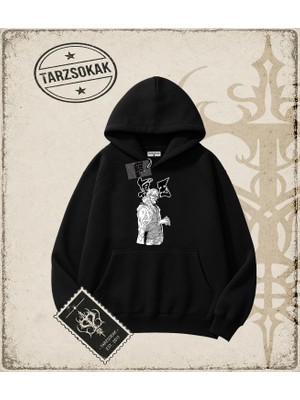 Tarzsokak One Piece Anime Karakterleri  Oversize Unisex Kapşonlu Sweatshirt Beyaz