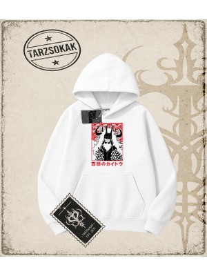 Tarzsokak One Piece Anime Karakterleri  Oversize Unisex Kapşonlu Sweatshirt Beyaz