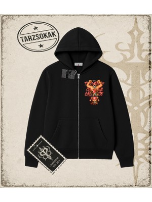 Tarzsokak One Piece Anime Karakterleri  Oversize Unisex Hırka & Çeket Fermuarlı Sweatshirt Beyaz