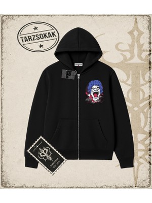 Tarzsokak One Piece Anime Karakterleri  Oversize Unisex Hırka & Çeket Fermuarlı Sweatshirt Beyaz