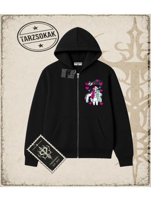 Tarzsokak One Piece Anime Karakterleri  Oversize Unisex Hırka & Çeket Fermuarlı Sweatshirt Beyaz