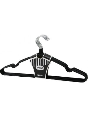 Hace Bazaar Siyah 10PCS Silikon Kaplamalı Metal Elbise Askısı (4887)