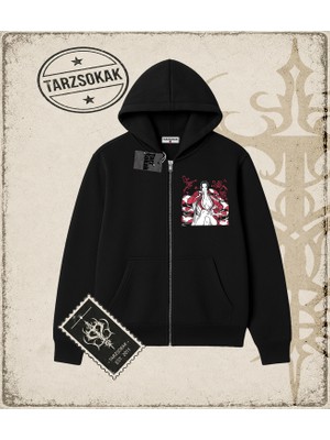 Tarzsokak One Piece Anime Karakterleri  Oversize Unisex Hırka & Çeket Fermuarlı Sweatshirt Beyaz