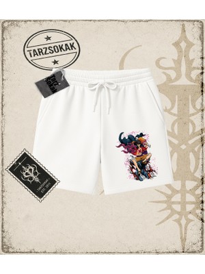 Tarzsokak One Piece Anime Karakterleri  Unisex Şort Beyaz