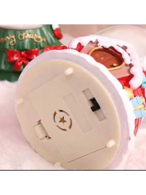 Hace Bazaar Noel Baba Kardan Adam Tasarımlı 13 cm Büyük Boy Işıklı Müzikli Kar Küresi