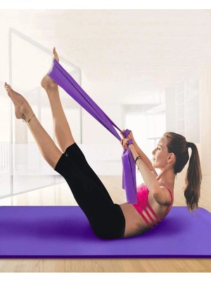 Hace Bazaar 1 Adet Pilates Bandı Jimnastik Plates Lastiği 90X7,5 cm Egzersiz Aerobik Bant Orta Boy