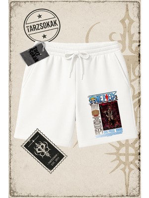 Tarzsokak One Piece Anime Karakterleri  Unisex Şort Beyaz