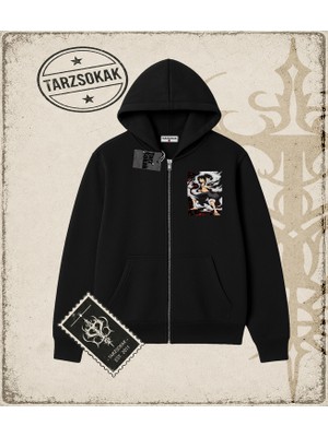 Tarzsokak One Piece Anime Karakterleri  Oversize Unisex Hırka & Çeket Fermuarlı Sweatshirt Beyaz