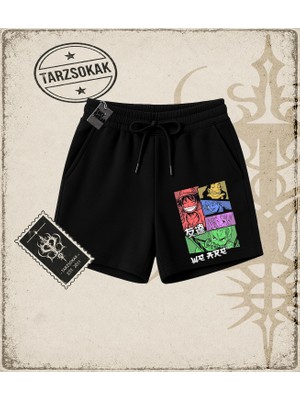 Tarzsokak One Piece Anime Karakterleri  Unisex Şort Beyaz