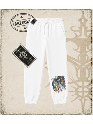 Tarzsokak One Piece Anime Karakterleri  Unisex Jogger Eşofman Altı Beyaz