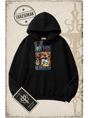Tarzsokak One Piece Anime Karakterleri  Oversize Unisex Kapşonlu Sweatshirt Beyaz