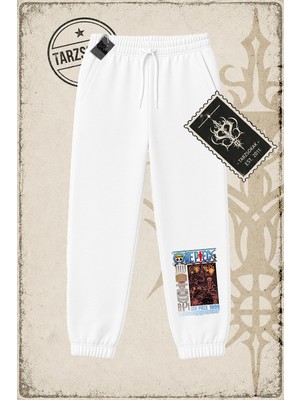 Tarzsokak One Piece Anime Karakterleri  Unisex Jogger Eşofman Altı Beyaz