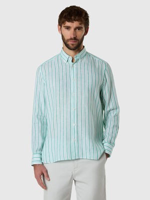 North Sails Regular Fit Düğmeli Yaka Uzun Kollu Keten Erkek Gömlek