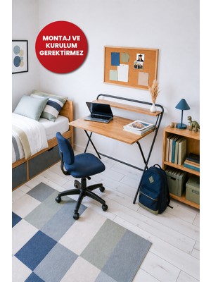 Sehpol Tam Katlanır Çalışma Masası 85X55X73 cm (Lava - Atlantik Çam)