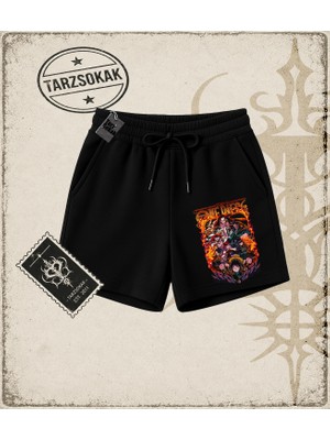 Tarzsokak One Piece Anime Karakterleri  Unisex Şort Beyaz