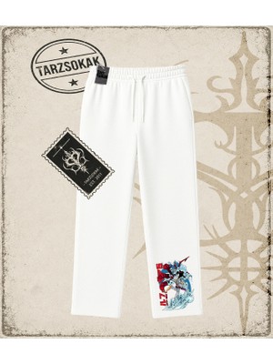 Tarzsokak One Piece Anime Karakterleri  Unisex Baggy Eşofman Altı Beyaz