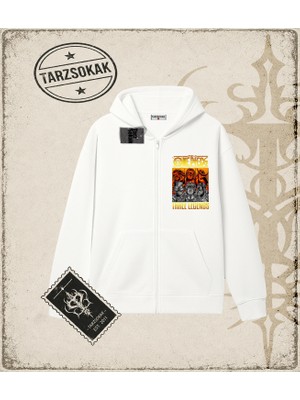 Tarzsokak One Piece Anime Karakterleri  Oversize Unisex Hırka & Çeket Fermuarlı Sweatshirt Beyaz