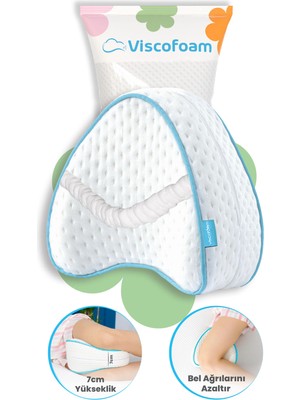 Viscofoam Kalp Diz Arası Ortopedik Yastık Bacak Arası Visco Yastık - 23x23x5cm