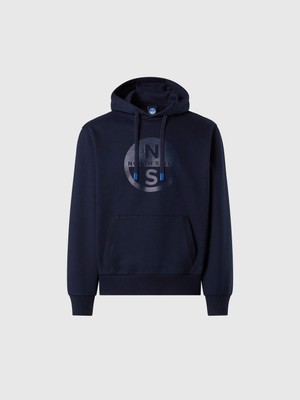North Sails Grafik Baskılı Kapüşonlu Pamuk Erkek Sweatshirt