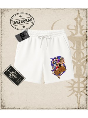Tarzsokak One Piece Anime Karakterleri  Unisex Şort Beyaz