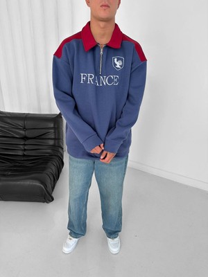 Fransa Nakışlı Premıum Oversıze Sweatshırt
