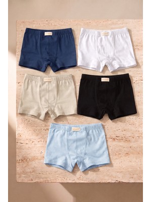 Katia & Bony Çok Renkli 5'li Basic Boxer %95 Pamuk Erkek Çocuk İçin Rahat Tasarım