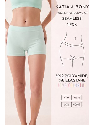 Kadın Mavi Seamless Boxer