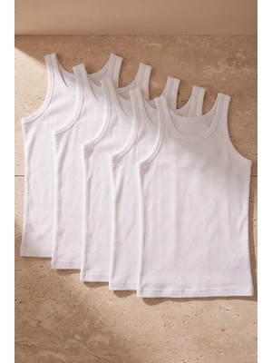 Katia & Bony 5'li Paket Basic Beyaz Erkek Çocuk Atlet