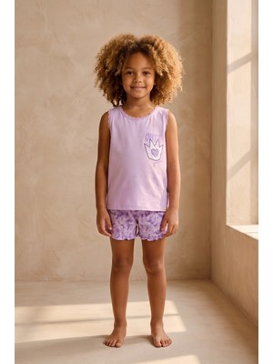 Katia & Bony Lavender Kız Çocuk Dantelli Pijama Üst Lila