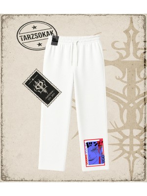Tarzsokak One Piece Anime Karakterleri  Unisex Baggy Eşofman Altı Beyaz