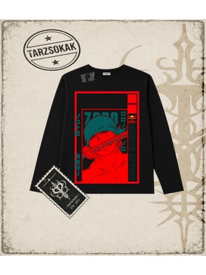 Tarzsokak One Piece Anime Karakterleri  Biskilet Yaka  Long Sleeve Beyaz