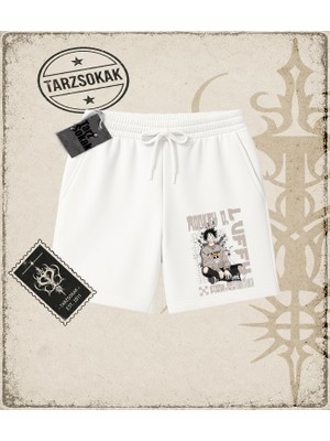Tarzsokak One Piece Anime Karakterleri  Unisex Şort Beyaz