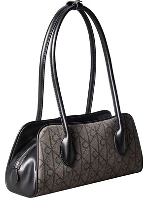 Calvin Klein Siyah Kadın Omuz Çantası Emblem Trıo Jacquard Shoulder Ba