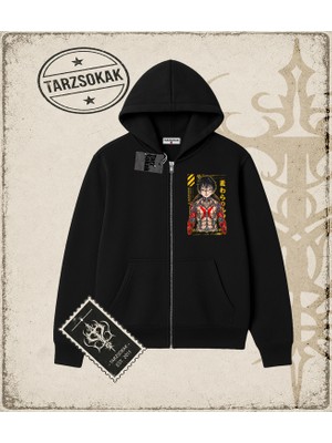 Tarzsokak One Piece Anime Karakterleri  Oversize Unisex Hırka & Çeket Fermuarlı Sweatshirt Beyaz
