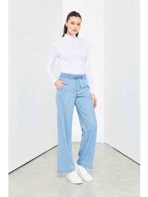 Doque 59085 Büyük Beden  Beli Tam Lastikli Bağcıklı Bol Paça Pantalon #2026#