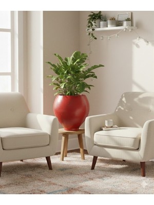 Effe Pot Decoration Balon Model Dekoratif Fiberglass Saksı 28X36