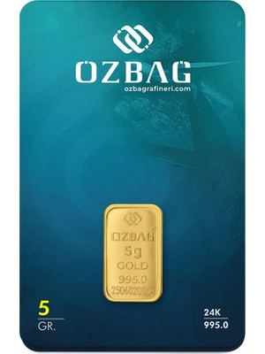 AgaKulche 24 Ayar 5 gr 995 Özbağ Külçe Altın
