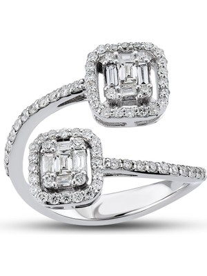 Harem Altın 0.70 Ct Baget Pırlanta Yüzük B14