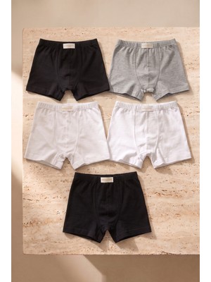 Katia & Bony Erkek Çocuk 5'li Çok Renkli Boxer %95 Pamuklu Rahat Tasarım İçeren Set