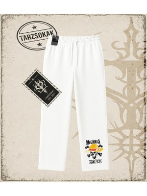 Tarzsokak One Piece Anime Karakterleri  Unisex Baggy Eşofman Altı Beyaz