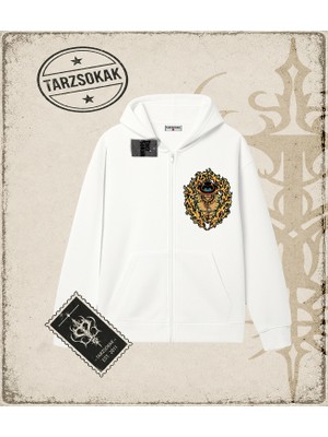Tarzsokak One Piece Anime Karakterleri  Oversize Unisex Hırka & Çeket Fermuarlı Sweatshirt Beyaz
