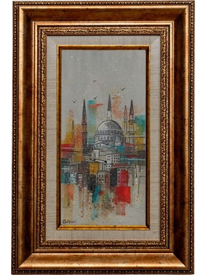 Galeri Atmaca Renkli Istanbul Silüeti Yağlı Boya Tablo